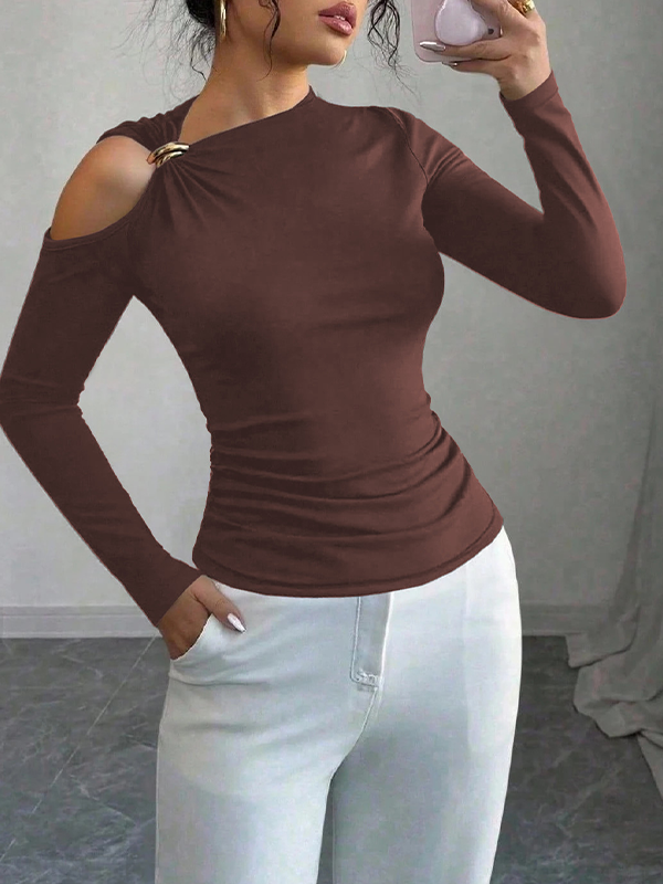 Solid Cold-Shoulder Tee