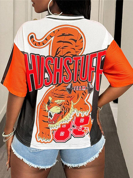 Printed V-Neck Tee