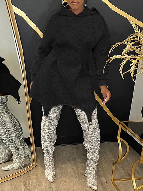 Solid Hoodie Dress