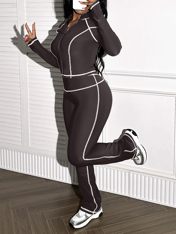 Stripe Zip Top & Pants Set