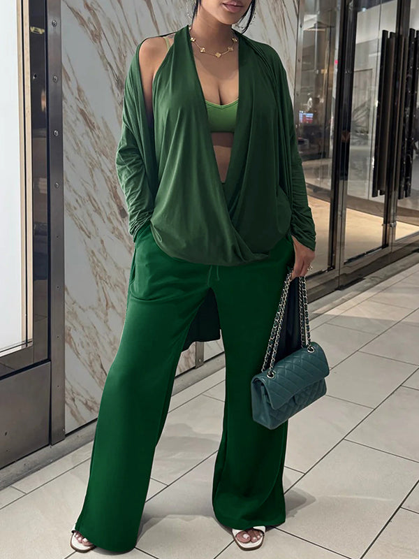Cowl-Neck Three-Piece Set