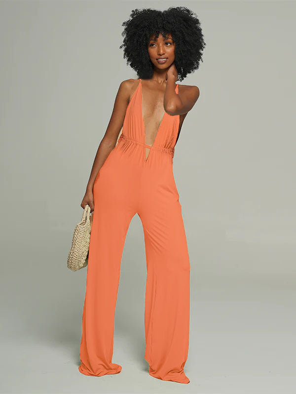Plunge Cami Jumpsuit--Clearance