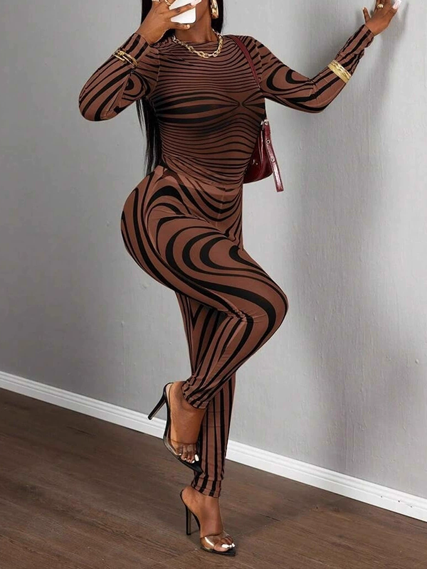 Printed Sheer Pants Set