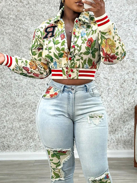 Indiebeautie Printed Bomber Jacket