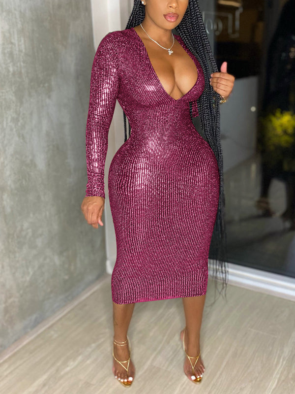 Indiebeautie Sparkly V-Neck Dress