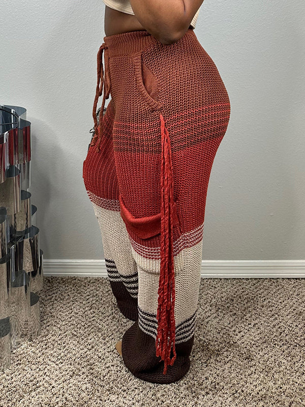 Colorblock Knit Pants