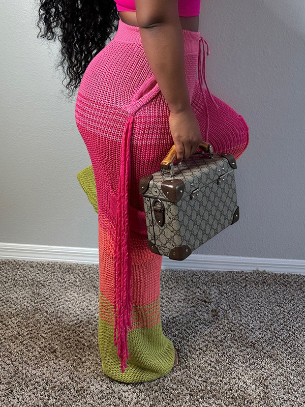Colorblock Knit Pants