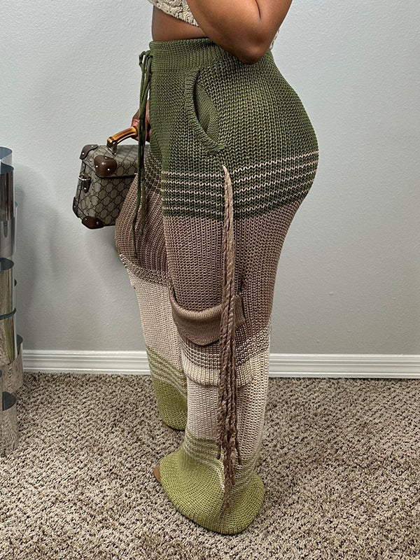 Colorblock Knit Pants