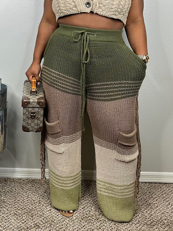 Colorblock Knit Pants
