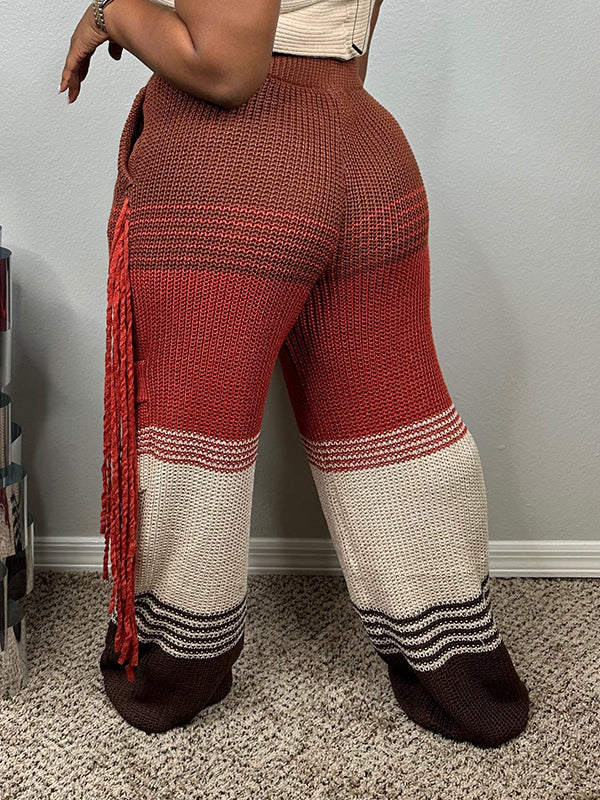 Colorblock Knit Pants