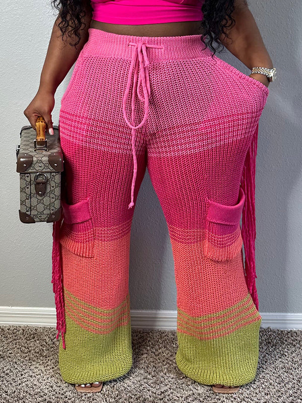Colorblock Knit Pants