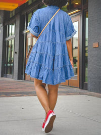 Button Front Denim Dress