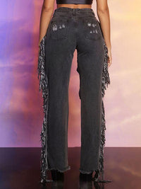 Indiebeautie Fringe Combo Cutout Jeans