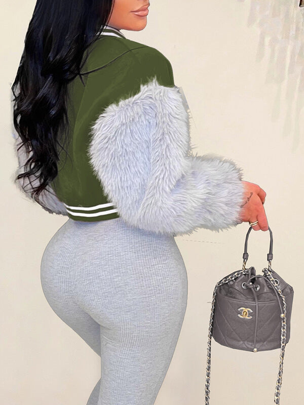 Faux Fur Bomber Jacket