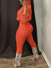 Indiebeautie Solid Knit Hoodie & Pants Set