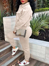 Snap-Front Top & Drawstring Pants Set