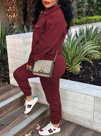 Snap-Front Top & Drawstring Pants Set