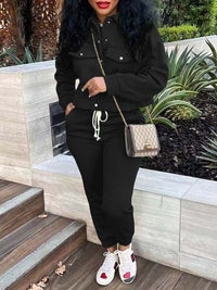 Snap-Front Top & Drawstring Pants Set