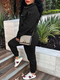 Snap-Front Top & Drawstring Pants Set