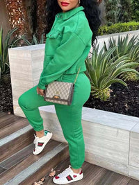 Snap-Front Top & Drawstring Pants Set