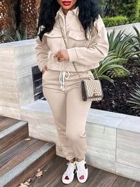 Snap-Front Top & Drawstring Pants Set