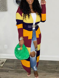 Colorblock Open-Front Cardigan