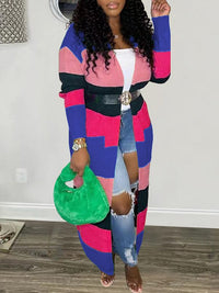 Colorblock Open-Front Cardigan