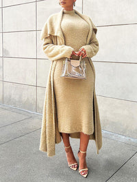 Indiebeautie Fuzzy Cardigan & Dress Set