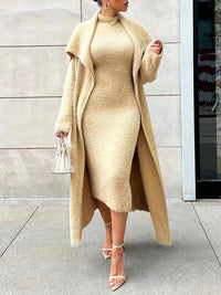 Indiebeautie Fuzzy Cardigan & Dress Set