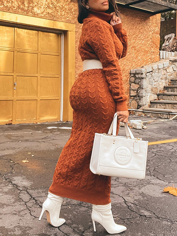 Turtleneck Knit Dress