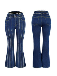 Frayed Seam Flared Jeans