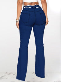Frayed Seam Flared Jeans