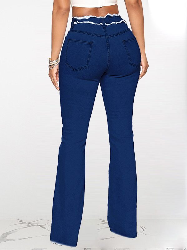 Frayed Seam Flared Jeans