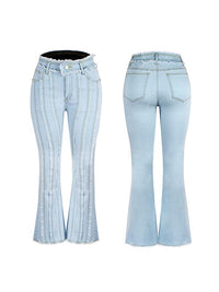 Frayed Seam Flared Jeans