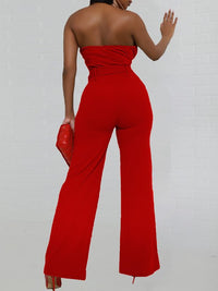 Indiebeautie Button-Front Halter Jumpsuit