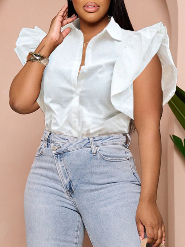 Solid Frilled Shirt