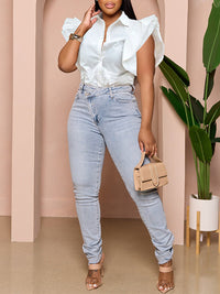 Solid Frilled Shirt