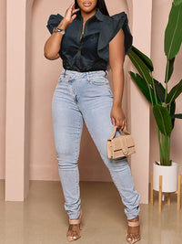 Solid Frilled Shirt