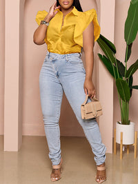 Solid Frilled Shirt