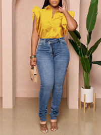 Solid Frilled Shirt