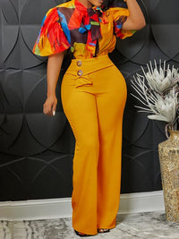 Printed Blouse & Pants Set