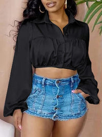 Solid Cropped Shirt