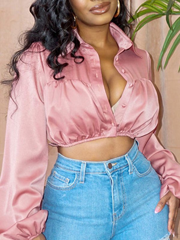 Solid Cropped Shirt
