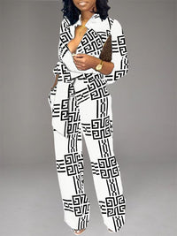 Printed Button-Front Tied Jumpsuit