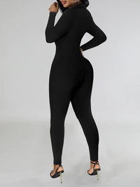 Solid Button-Front Jumpsuit