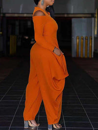 Cold-Shoulder Zip-Front Jumpsuit