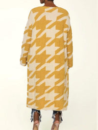 Houndstooth Open-Front Cardigan