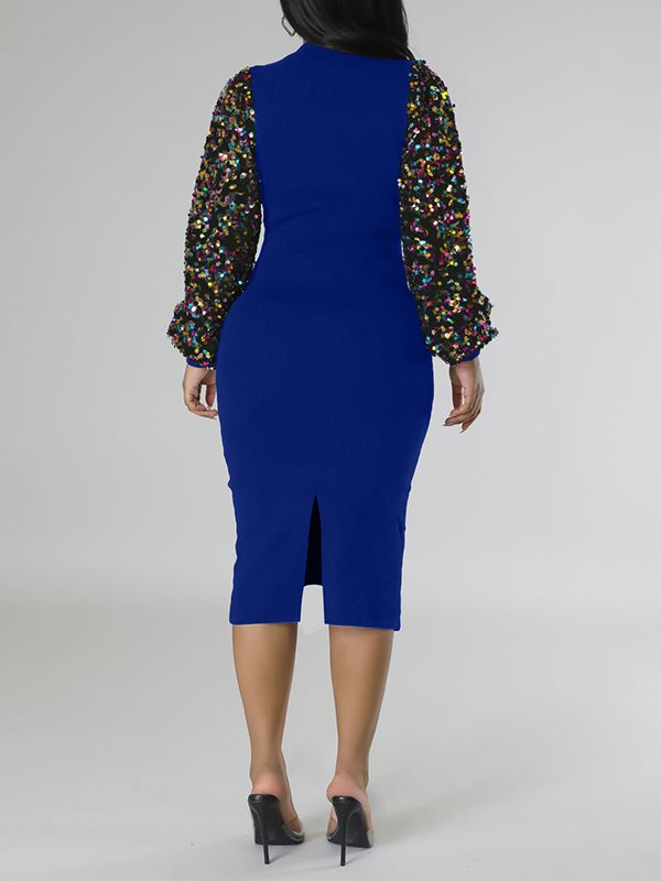Sequin Combo Bodycon Dress