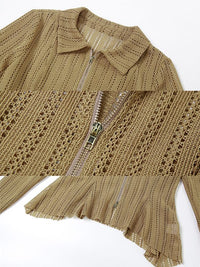 Zip-Front Knit Shirt