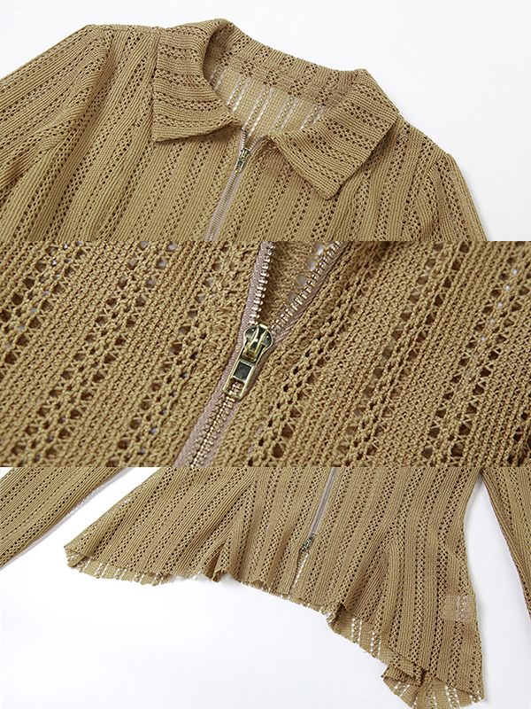 Zip-Front Knit Shirt